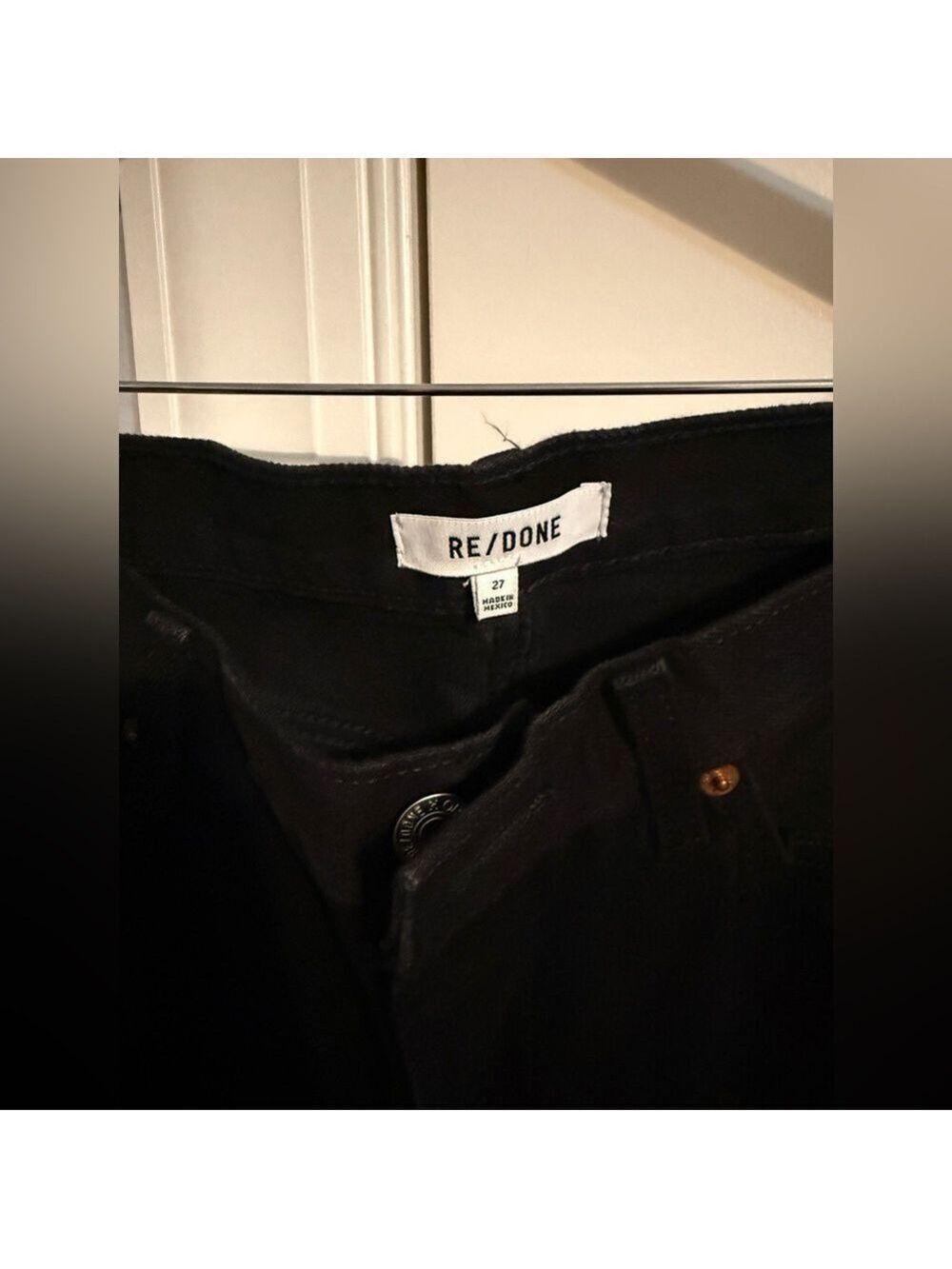 Women's RE/DONE Black 70s Low Rise Bell Bottom Flare Jeans Size 27 $285 Retail - Picture 13 of 14